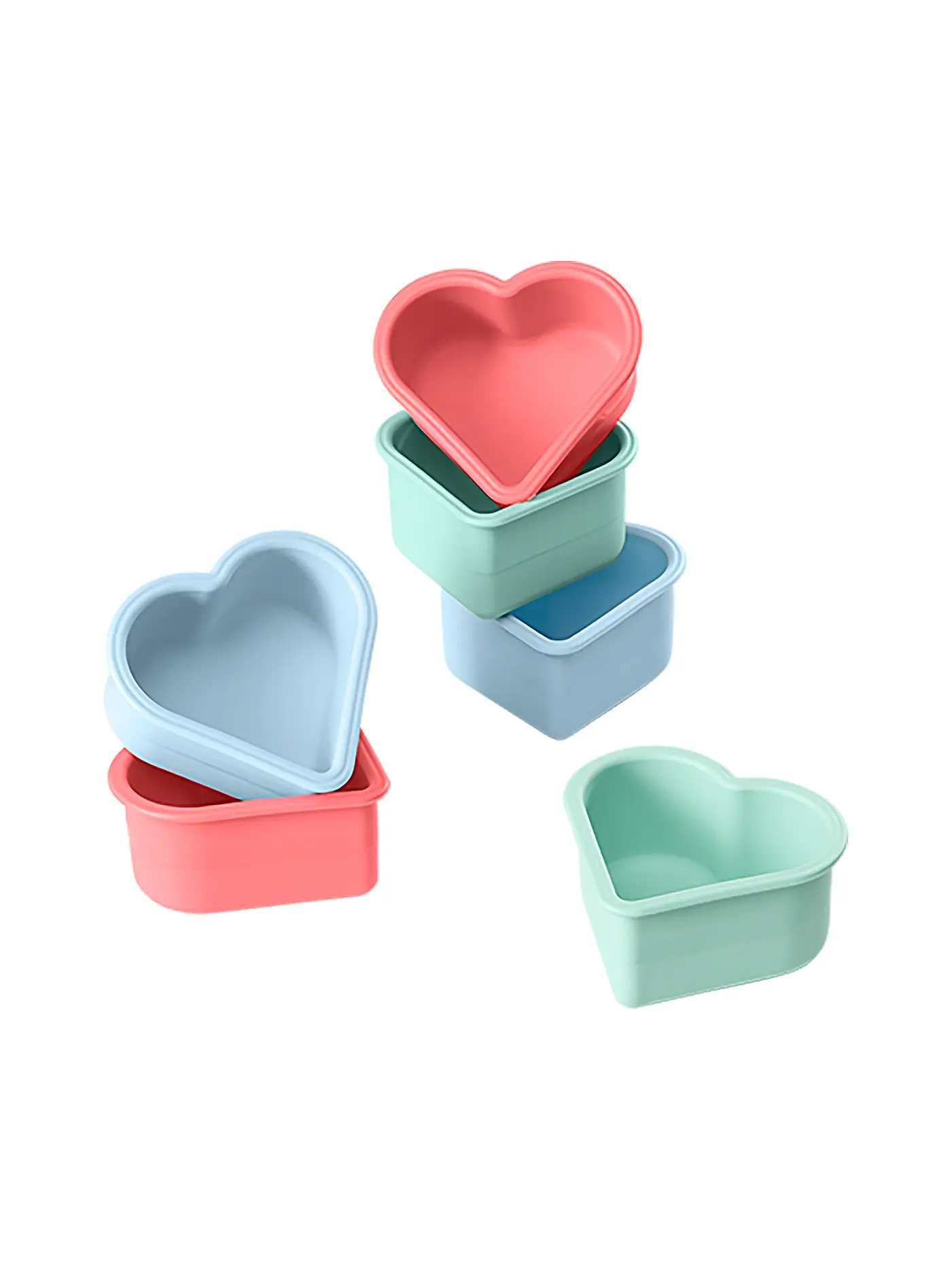 LURCH | Flexiform Muffinliner Herz 6er Set Pastel Mix | 